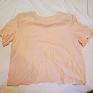 Diversirt Pink Blouse Women's Petite Large Pink 100% Silk‎ Short Sleeve
